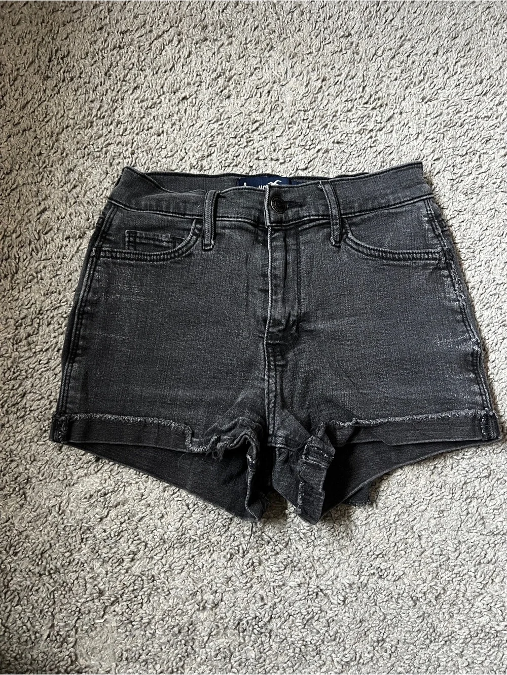 Hollister Black High-Rise Denim Shorts